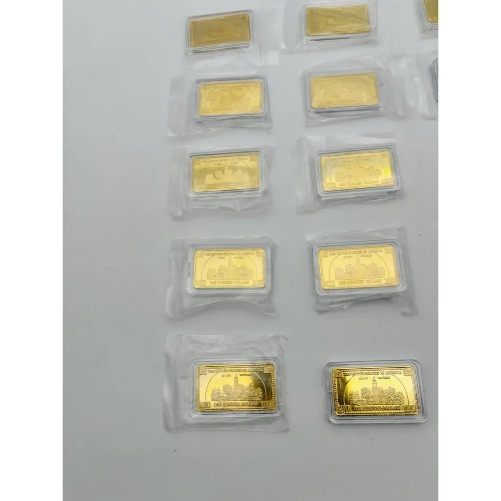 Lot Of 15 Atlantis mint 1 troy ounce USA $100.00 cased wafer bar .999 fine iron